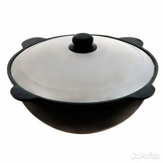 Узбекский казан чугунный с крышкой 10 л