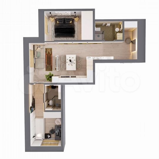 3-к. квартира, 68,1 м², 2/19 эт.