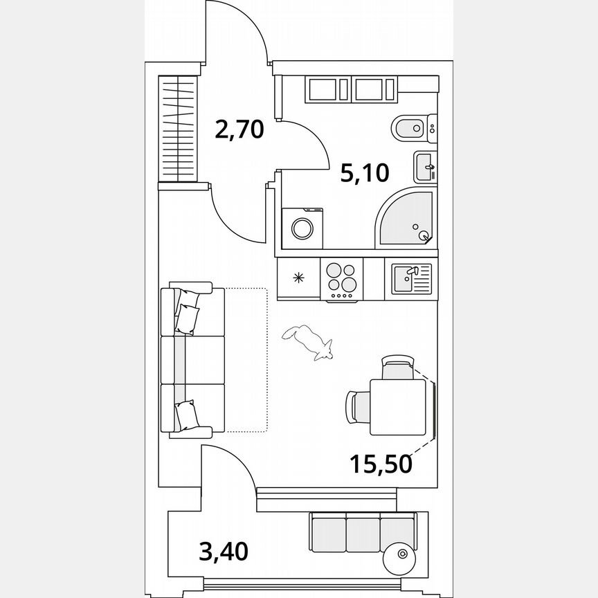 Квартира-студия, 25 м², 13/13 эт.