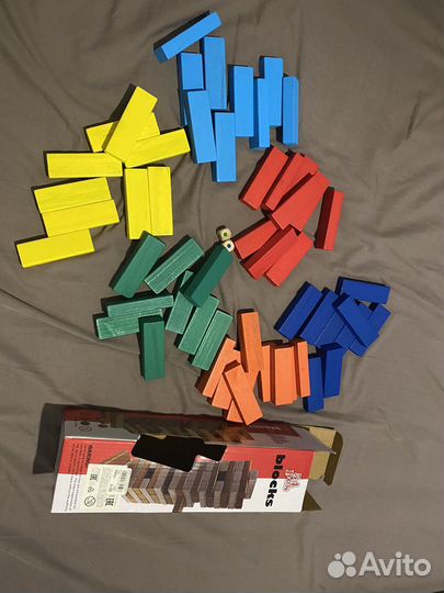 Деревянные цветные блоки. Головоломка