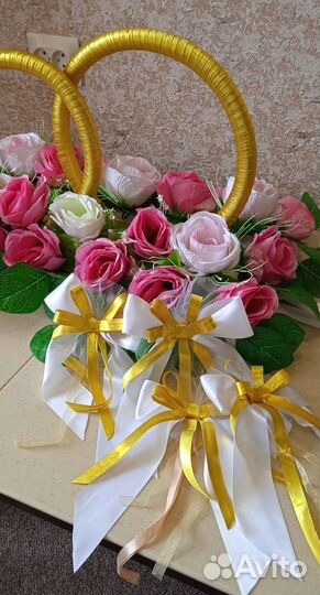 Свадебные украшения на 2 машины. Аренда