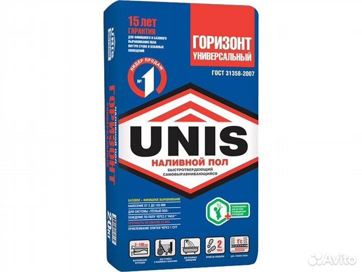 Пол налив Горизонт 2-100мм, Клей плиточ. Unis 2000