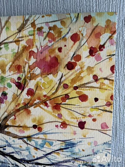 Картина 58*39 см Времена года акварель репродукция