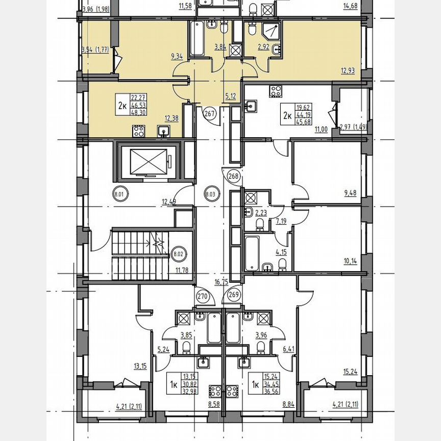 2-к. квартира, 48,3 м², 8/12 эт.