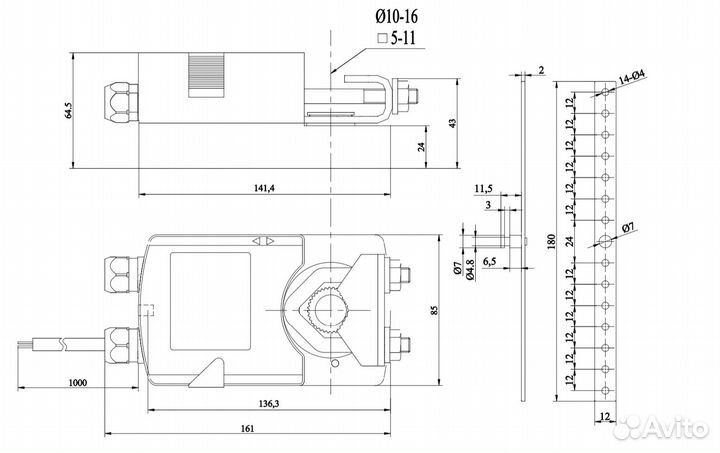 BVM Электропривод LM230-6 для воздушных заслонок
