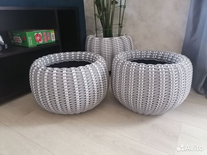 Кашпо из полиротанга 12 литров