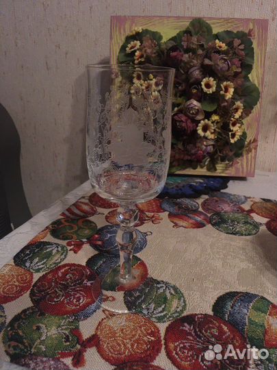 Бокал(фужер) богемское стекло пантография Чехия