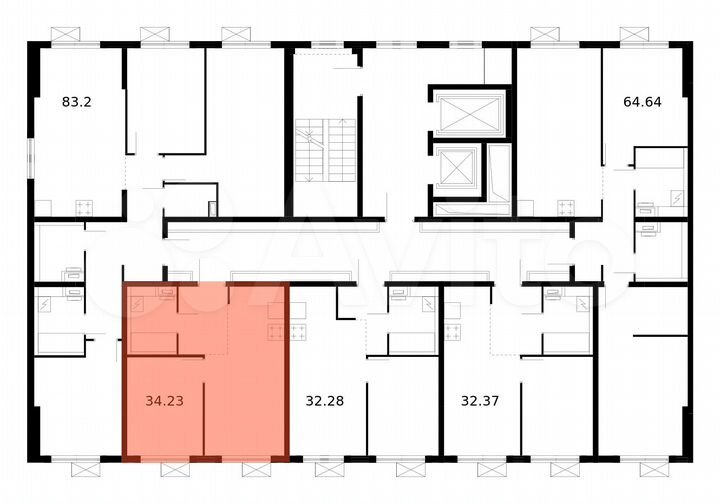 1-к. квартира, 34,2 м², 15/17 эт.