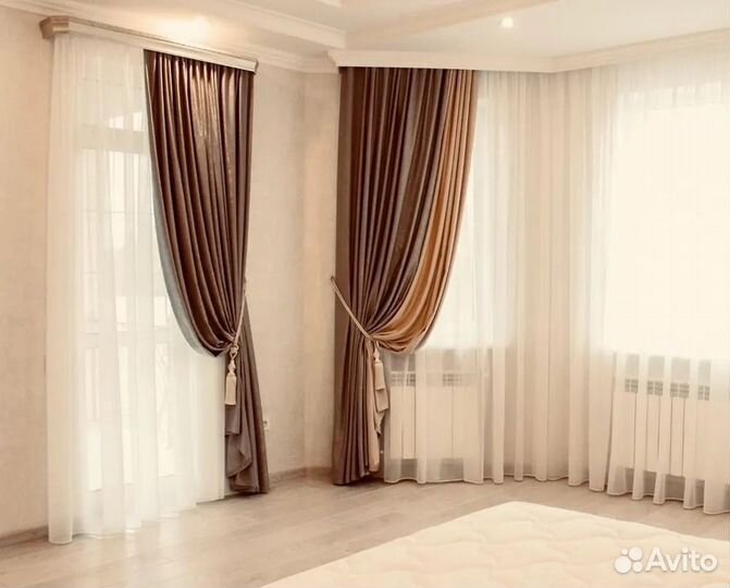 Штора из молочной вуали 400х250