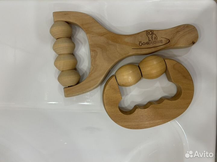 Массажер роллер деревянный