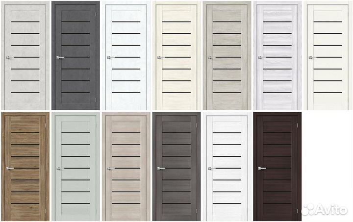 Двери в квартиру из экошпона со стеклом