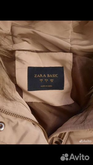 Куртка zara стёганая зима чёрная и бежевая