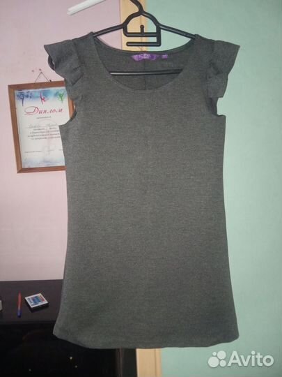 Юбка школьная, для школы, серая сарафан в подарок