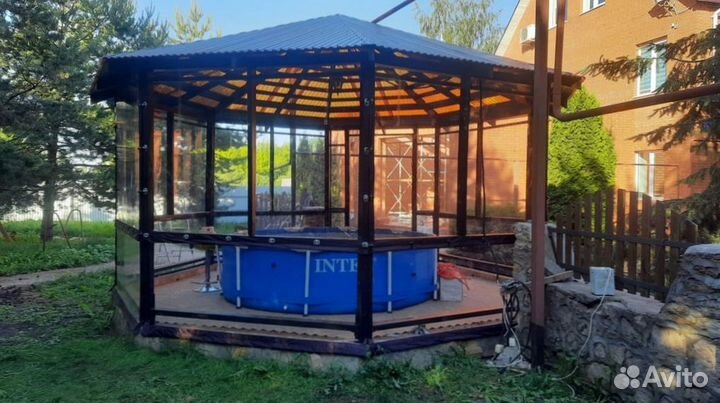 Мягкие окна для кафе летней веранды беседки