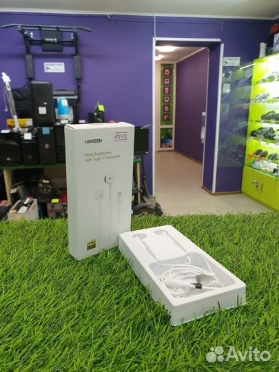 Наушники ugreen EP101 with usb typy-c Белый