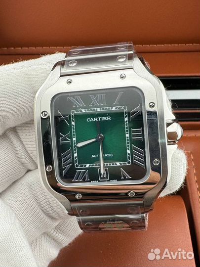 Часы Cartier Santos de Cartier зелёные