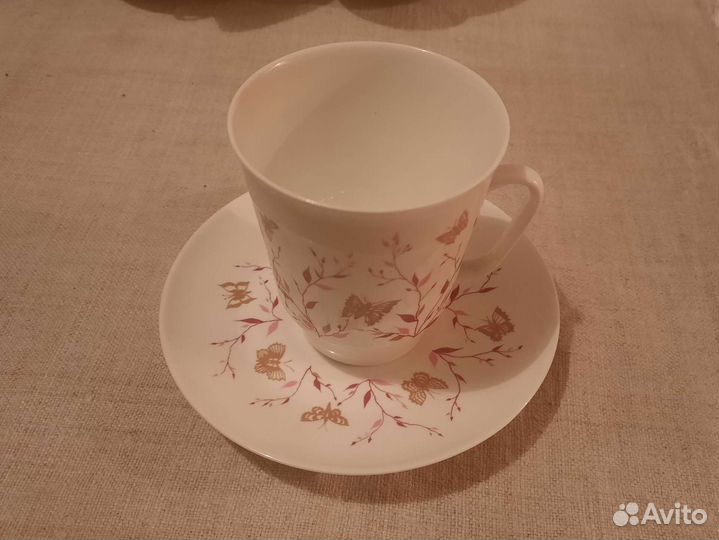 Сервиз кофейный чашки блюдца костяной фарфор