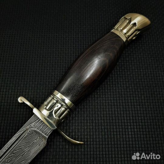 Нож туристический,Финский, нквд - Дамаск сталь