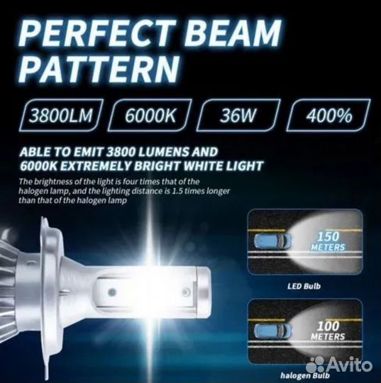 LedAngel Лампа автомобильная H4, 2 шт