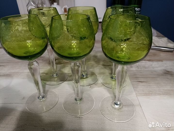 Фужеры цветной хрусталь