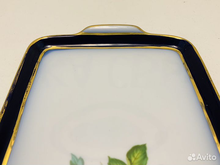 Блюдо прямоугольное Hutschenreuther фарфор Кобальт