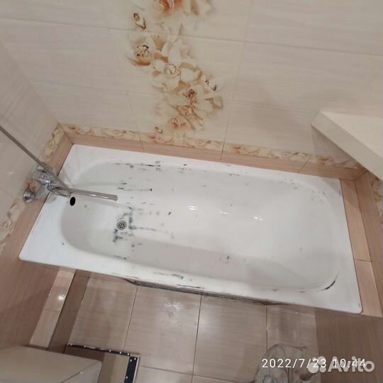 Реставрация эмали ванн наливным акрилом. Гарантия