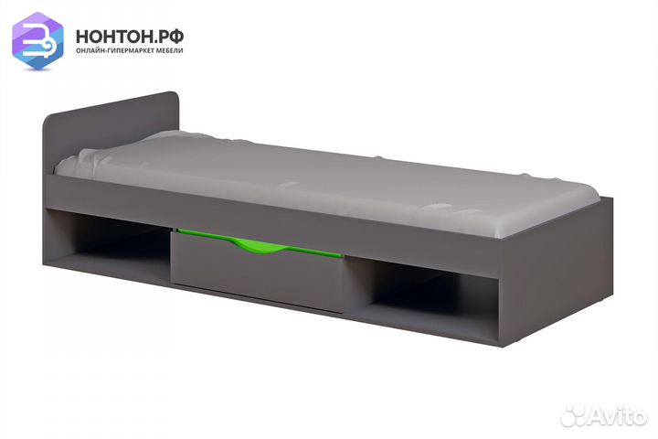 Кровать Неаполь графит / олива