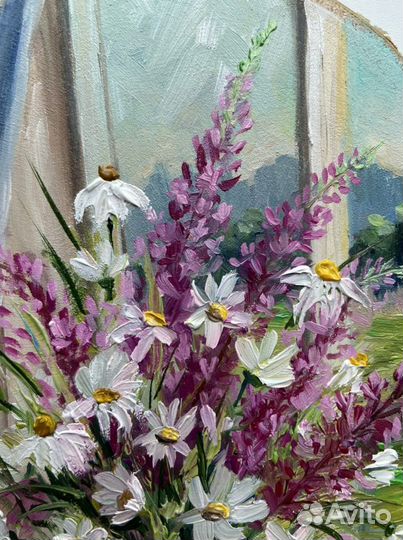 Картина маслом букет цветов