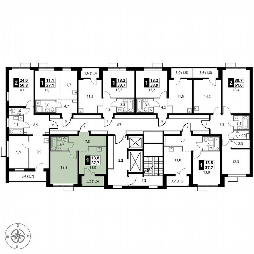 1-к. квартира, 37,7 м², 9/24 эт.