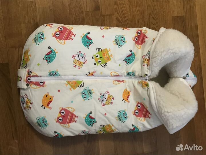 Зимний конверт в коляску на овчине