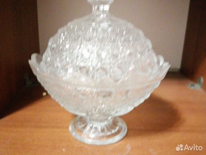 Хрустальная конфетница с крышкой СССР