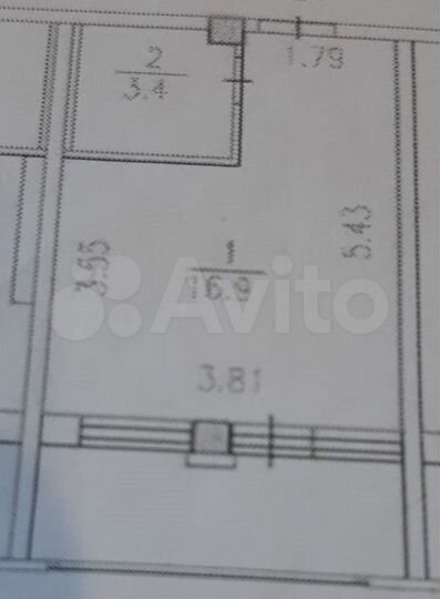 Квартира-студия, 20,3 м², 2/10 эт.