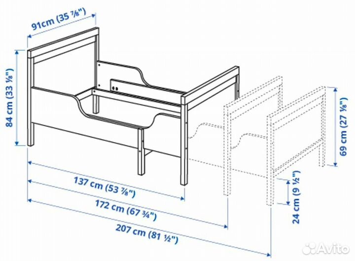 Растущая кровать IKEA