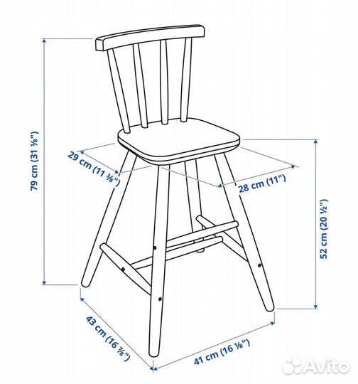 Детский стул IKEA агам