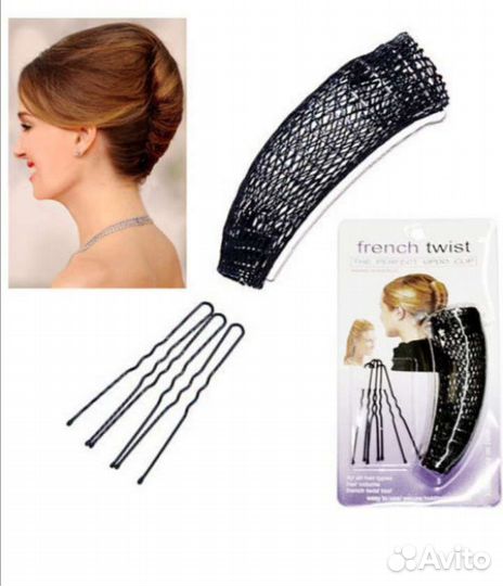 Расчёска, резинки для волос, заколка, бигуди