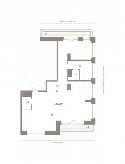 2-к. квартира, 125,5 м², 13/17 эт.