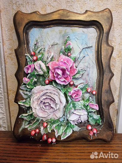 Панно обьемное цветы