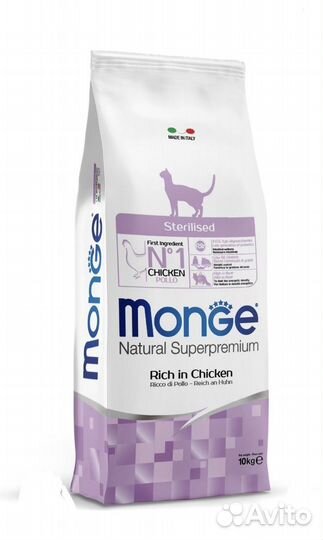 Корм monge для стерилизованных кошек 10 кг