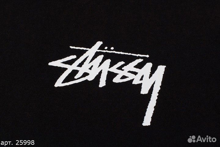 Худи Stussy flame Черное