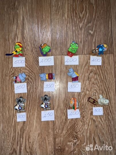 Киндеры 90-х поштучно, лягушки, бегемоты фитнес