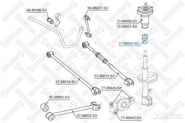 Отбойник амортизатора заднего toyota camry acv3#/m