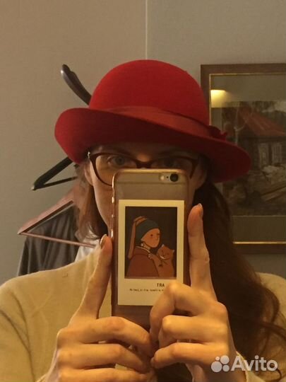 Шляпа фетровая винтаж СССР новая красная