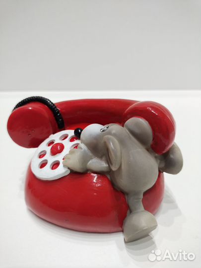 Сувенир - копилка Мышь и телефон. Керамика