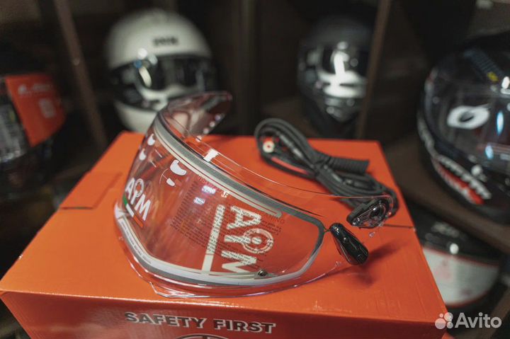 Снегоходный/зимний шлем, металик