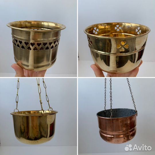 Кашпо для цветов подвесное винтаж