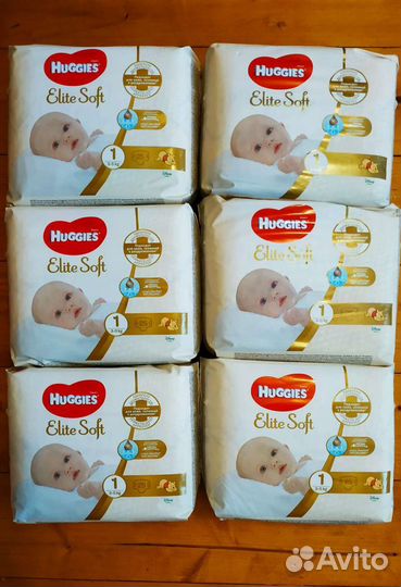 Новые подгузники Huggies Elite Soft 1 3-5кг 25шт