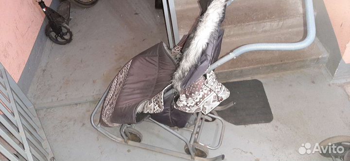 Детские санки коляска с колесами