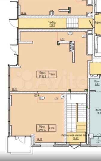 Свободного назначения, 42.6 м²