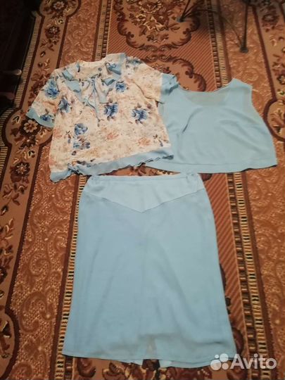 Шифоновый костюм-тройка 56 р-р