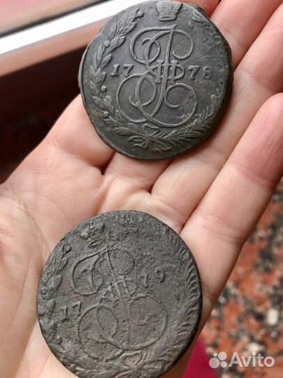 Монеты 5 копеек Екатерины 2, 1773-1783